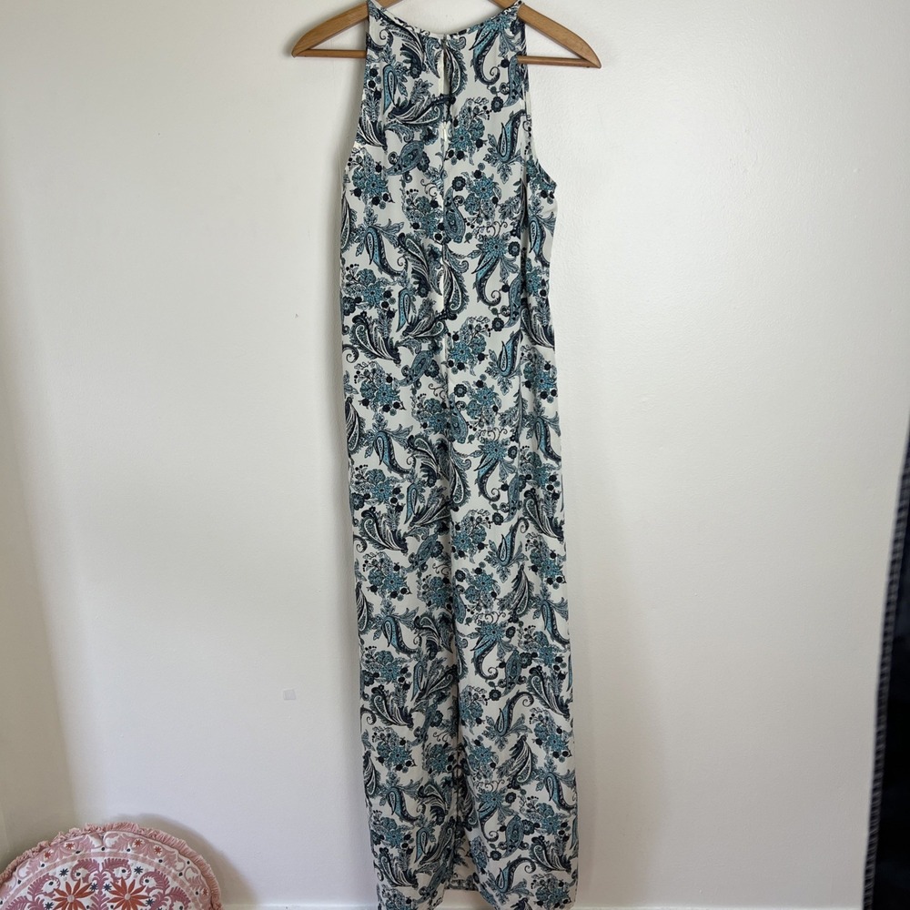 Loft Halter Maxi Dress Size 6 Paisley Coastal Beachy Summer Pleated Work Office - Picture 5 of 16